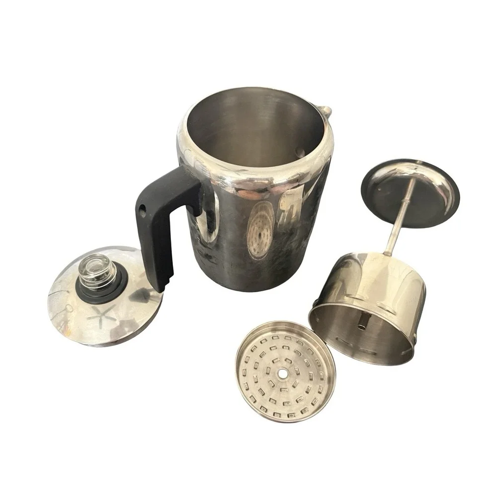Farberware Stainless Steel Stove Top Coffee Pot  Percolator 4-8 Cup Silver